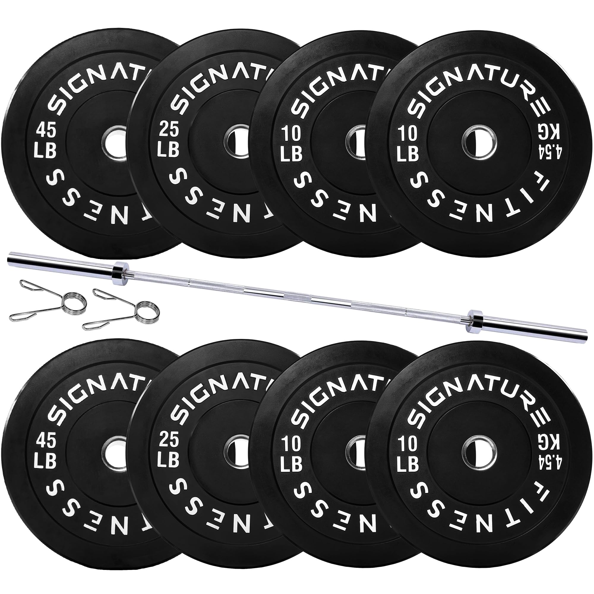 Photo 1 of ***ONE 45lbs PLATE ***Fitvids 2-Inch Olympic Bumper Weight Plates Set Including 180 LB Weight Plates & 7FT Olympic Barbell Bar, Black