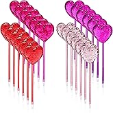 Zonon 24 Pieces Valentine's Day Pens Heart Shaped Pens Valentine Sequin Black Ink Ballpoint Decorative Gifts for Women Wedding Bridal Engagement Birthday Party Favor Office Supplies(Assorted Color)