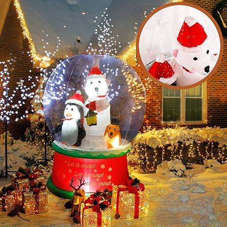 Cclife Led Selbstschneiender Schneemann Mit Schneefall Beleuchtet Aufblasbar Snowman Outdoor Schneiender Weihnachtsbeleuchtung Weihnachtsdeko