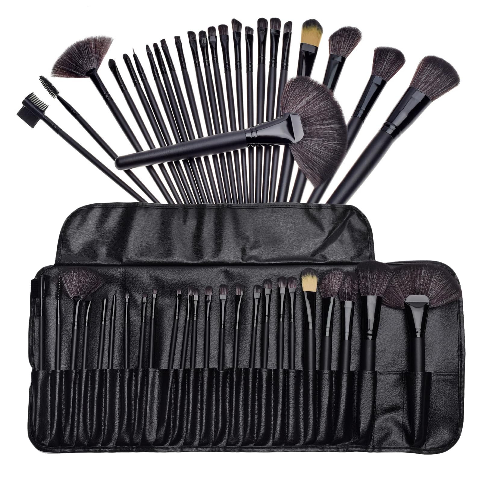 Makeup Brush Set 24 Pcs Soft Make Up Brushes With With PU Leather Bag Gift Tools For Women Girls