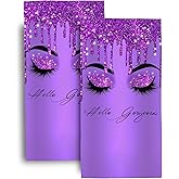 Bapcoku Hello Gorgeous Lashes Makeup Purple Decor Bath Hand Towels Decorative Set of 2 Soft Absorbent Hand Towels for Bathroom Home Hotel Spa Gym Yoga 14"x28"