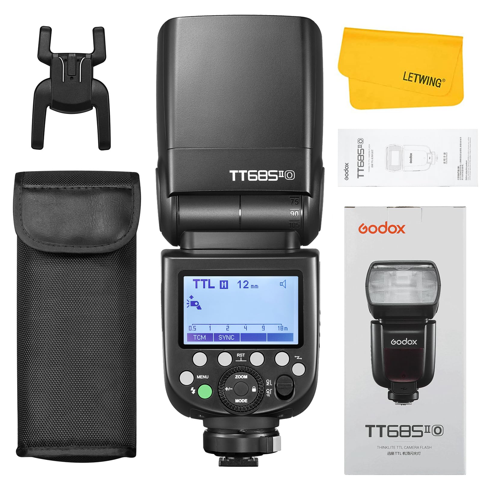 GODOX TT685II-O TT685II O TTL Camera Flash for Olympus, HSS 1/8000s GN60 2.4G Wireless Transmission Speedlite Flash Compatible for Olympus and Panasonic Camera