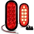 CZJCGD 6 Inch Oval Red LED Trailer Tail Brake Lights Kit 4PCS, 10 LED Stop Turn Tail
