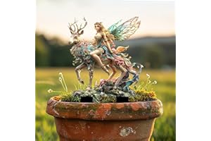 Charming Fairy and Deer Acrylic Garden Stake, Indoor and Outdoor Decoration, Idea Gift for Flower Potted Ornament and Landsca