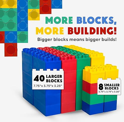 BiggoBlocks Big Blocks for Kids Ages 4-8 — Indoor Outdoor Blocks