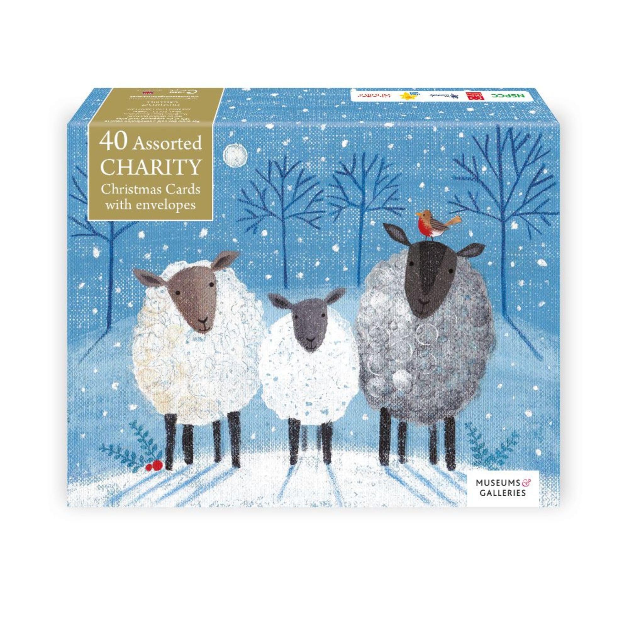 Museums & Galleries Charity Christmas Cards - Assorted Festive Designs - Eco-Friendly and Recyclable - Pack of 40 Assorted Cards