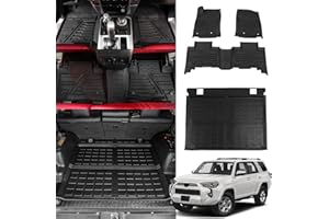 Maszupir Floor Mats Compatible with Toyota 4Runner 5 Seat 2013-2024 Trunk Mat Cargo Liner 2023 Toyota 4 Runner Accessories (Trunk Mat+Floor Mats,Fit W/O Sliding Tray)
