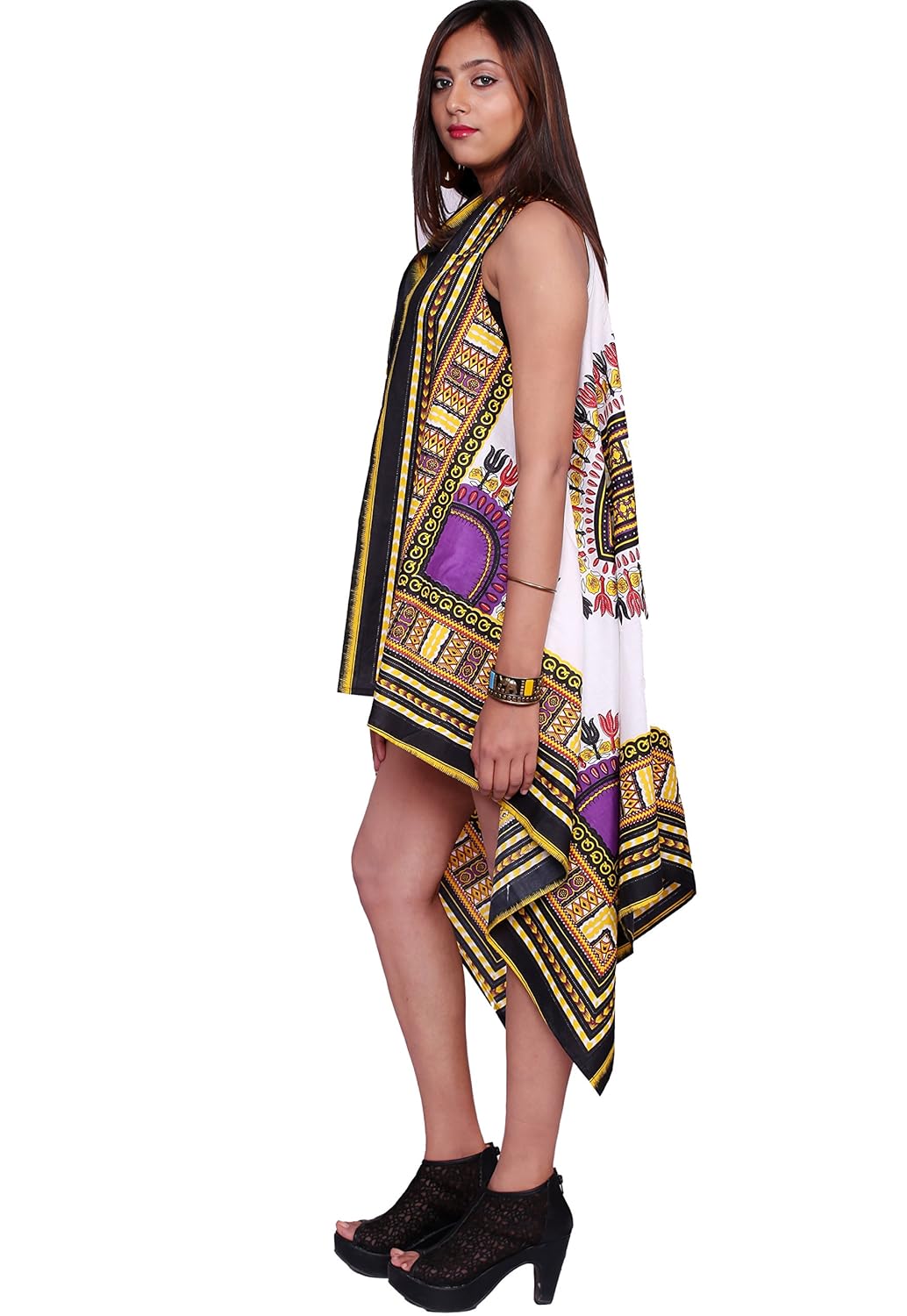 handicraft-palace women's cotton dashiki floral printed cardigan kimono(white, xl)