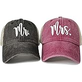 Hepandy Mr Mrs Mom Dad Captain First Mate Mama and Mini Baseball Hats