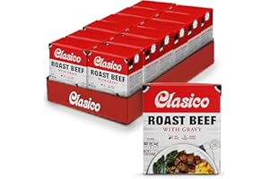 Clasico Roast Beef with Gravy | Shelf Stable | Fully Cooked | Ready-to-Eat | 14g of Protein per Serving | 12oz per Carton (Case of 12)