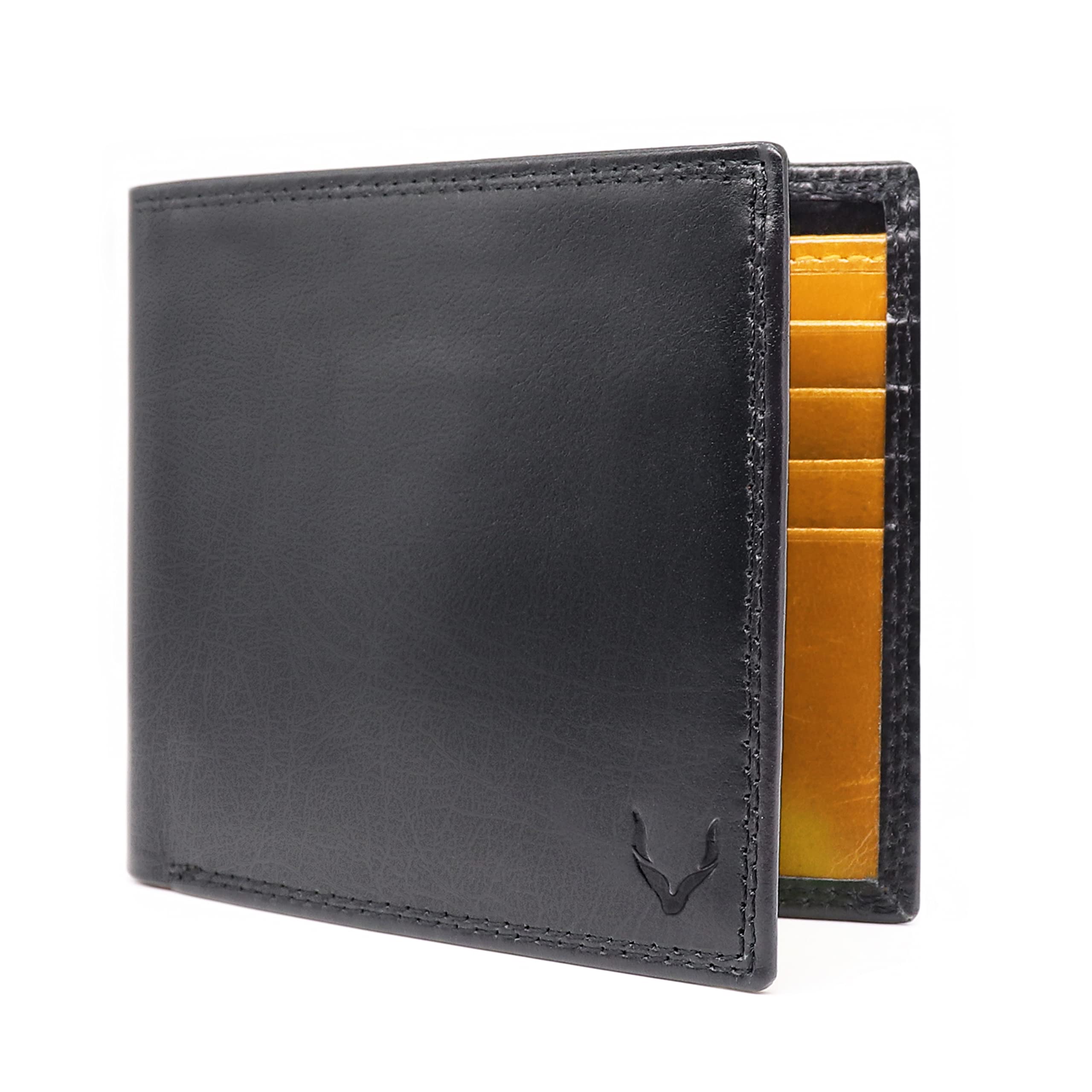 PELLE TORO Minimalist Slim Mens Wallet, Handmade Real Leather Card Wallet with RFID Blocking, 10 Card Holder Slots & Note Section, Black & Tan