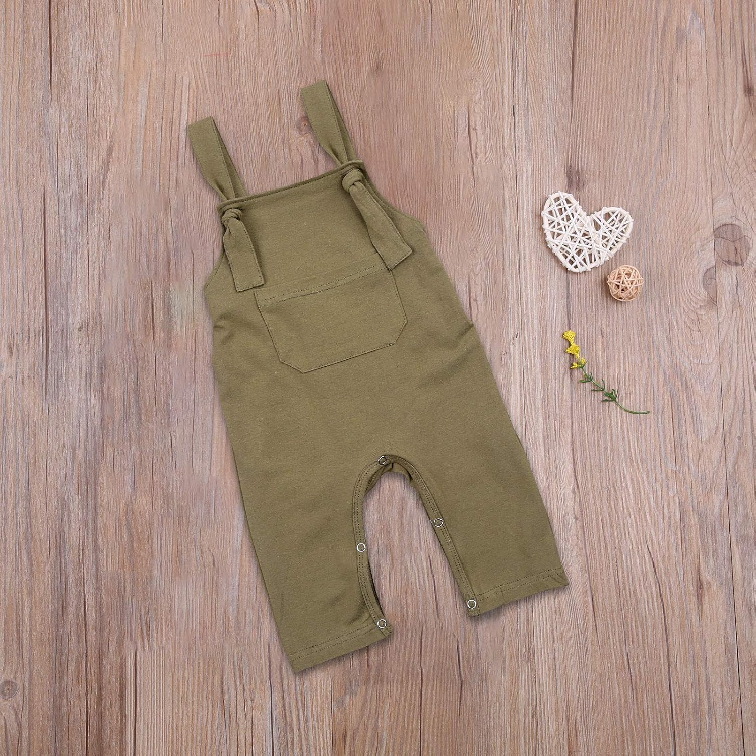 Yunersea Newborn Baby Toddler Girl Boy Basic Plain Pocket Bib Overalls Cotton Overall Pants: Clothing