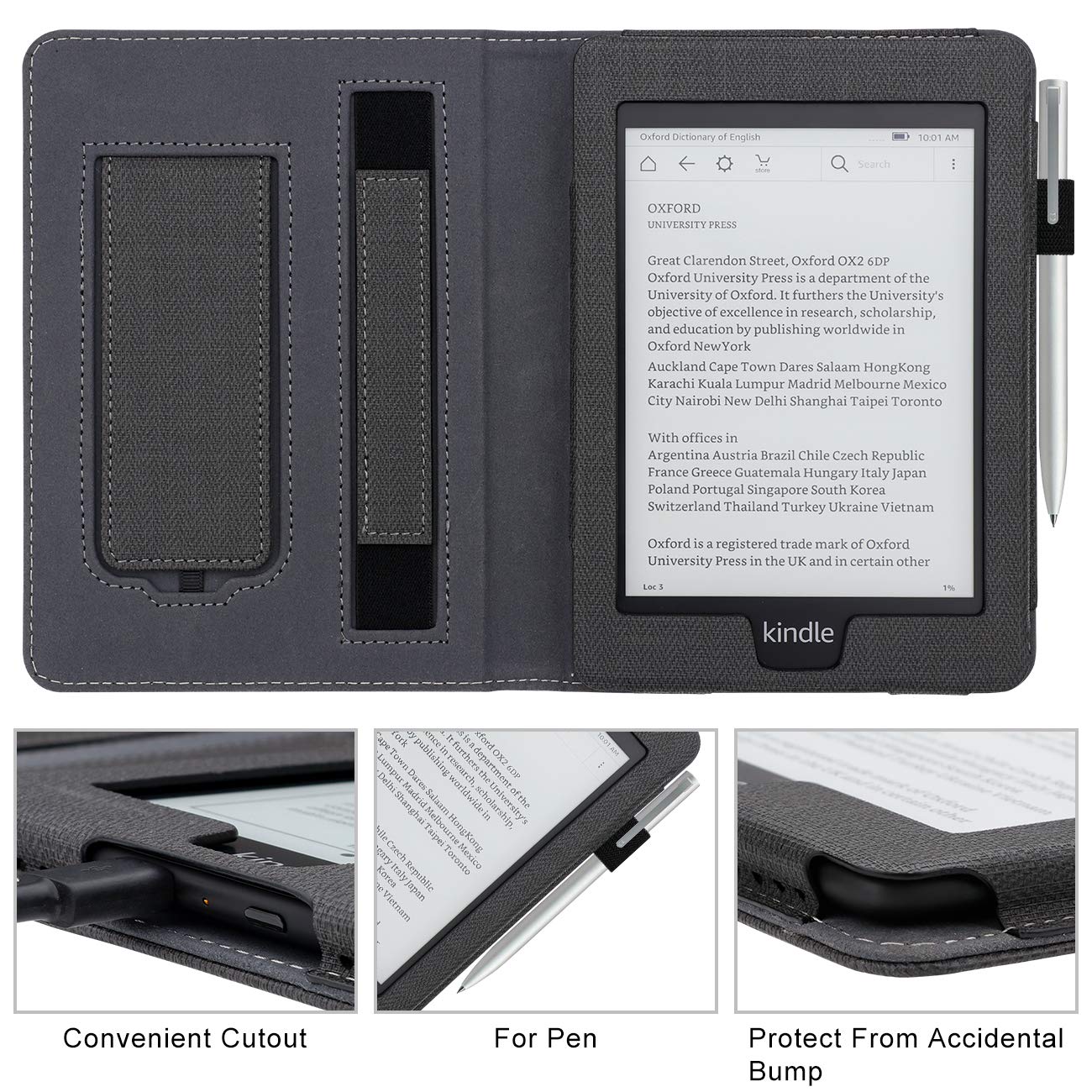 WALNEW Case for Kindle Paperwhite 10th Gen, 2018 PU Leather Stand Case Smart Cover with Hand