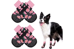 SCENEREAL Anti Slip Dog Socks for Hot/Cold Pavement, Double Sides Dog Boots & Paw Protectors to Prevent Licking Paws, Non Slip Anti Twist Small Medium Large Senior Dogs Socks for Hardwood Floors
