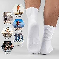 MUQU Mens White Quarter Socks - Thin Athletic