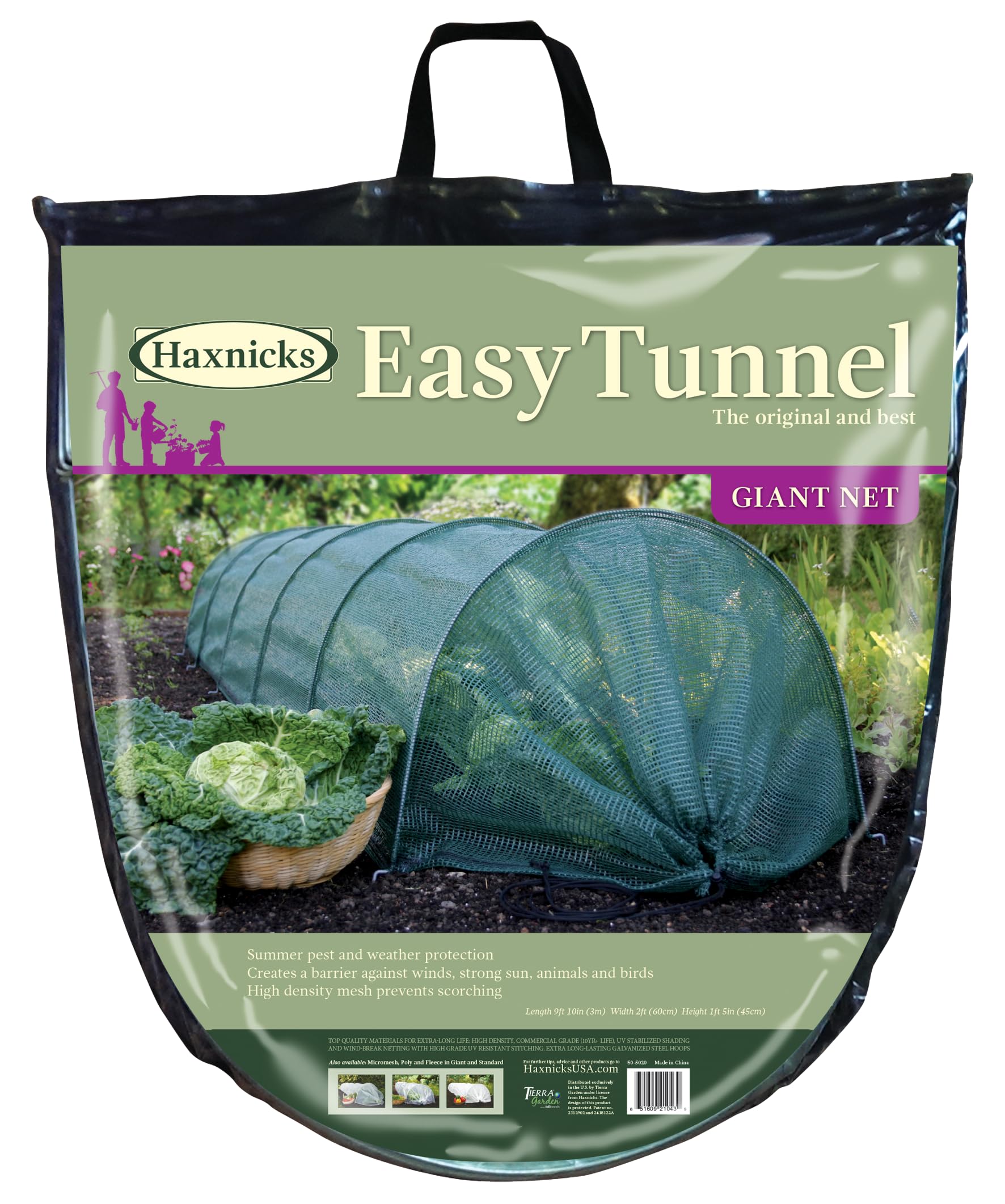 Haxnicks Giant Easy Tunnel Net For Larger Plants | Ready To Use Fold Out Design Shade Garden Tunnel | Birds Insects Harsh Weather | Prevents Scorching In Warmer Months | L300 x W60x H45cm Gtun030101