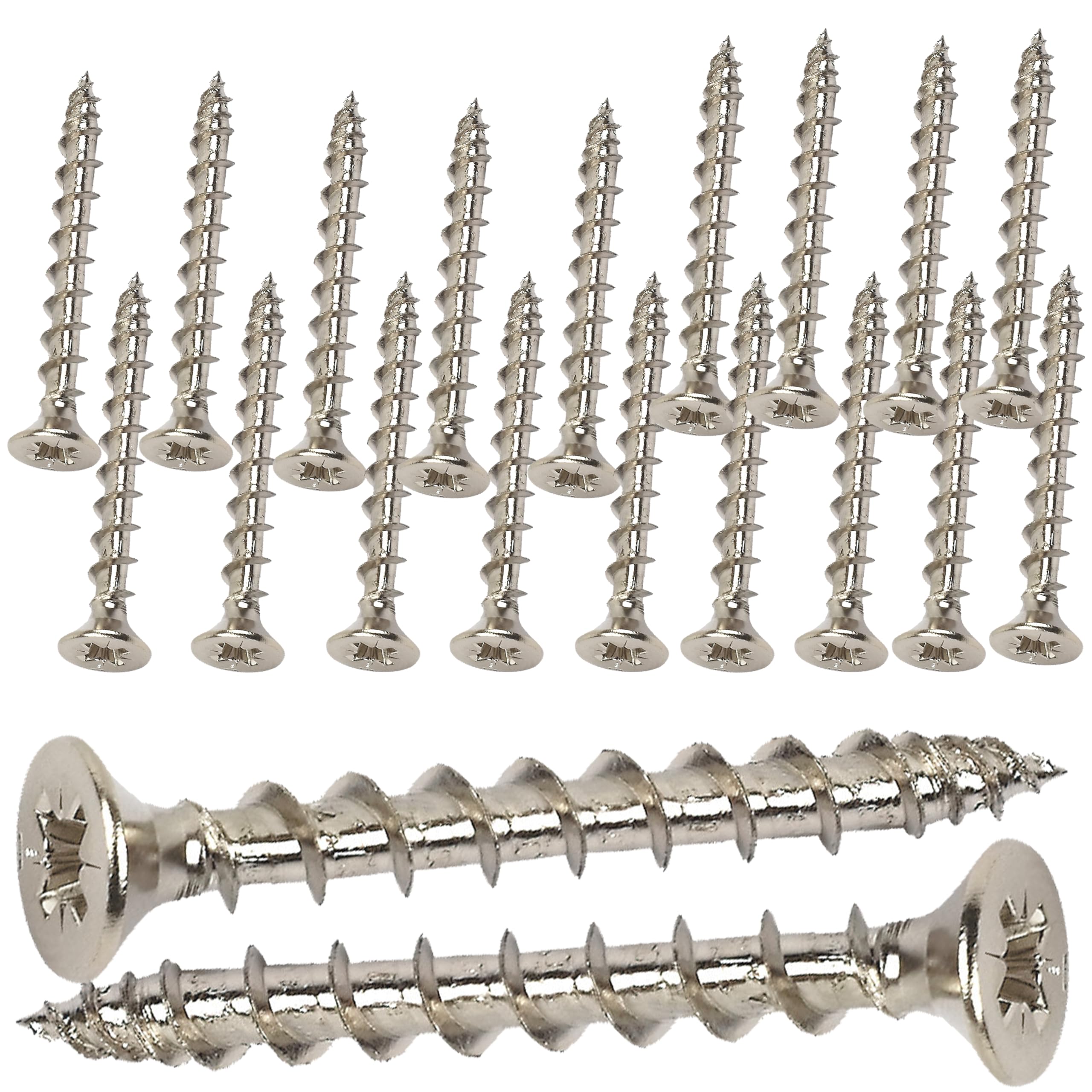 M4.5 x 40mm Door Hinge Chrome Screws Replacement (Pack of 20)