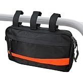Larswon Universal Roll Cage Storage Bag - Heavy-Duty Water-Resistant Organizer with Adjustable Straps, Side by Side Accessories Fits UTV, ATV, Golf Cart, Motorcycle, Off-Road Vehicle (11"x6") Black
