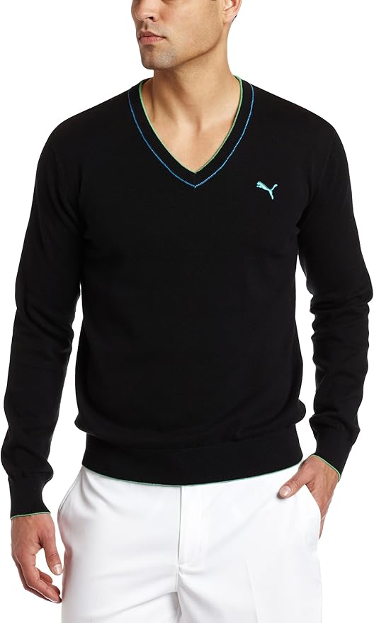 Amazon.com: Puma Golf Men's Golf Solid V Neck Sweater Golf Sweater,Black,S: Clothing