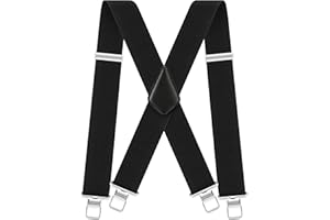 Suspenders for Men Heavy Duty Work Mens Suspenders with 4 Strong Clips Elastic Braces for Mens Pants Jeans Y-back 2 Inch