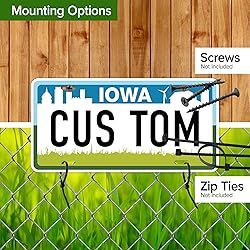 Custom Iowa License Plate, Personalized License