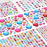 11 Sheet Gem Stickers, 2317Pcs Gem Stickers for Crafts, Self-Adhesive Rhinestone Jewel Sticker Assorted Shapes Multicolor Jewels Bling Gems Sticker for DIY, Scrapbooking,Card Making, Craft(1 Set)