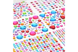 MMONDOD 11 Sheet Gem Stickers, 2317Pcs Gem Stickers for Crafts, Self-Adhesive Rhinestone Jewel Sticker Assorted Shapes Multicolor Jewels Bling Gems Sticker for DIY, Scrapbooking,Card Making, Craft(1 Set)