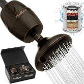 Aqua Elegante Shower Head &amp; 16 Stage Filter - 2.5 GPM - Oil-Rubbed Bronze | High Pressure Adjustable Wall Mount Bathroom Showerhead with Bath Water Purififer, Best to Remove Chlorine + Heavy Metals