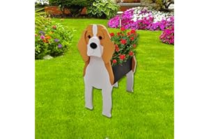 strolfay Beagle Dog Planter Plant Pots,Cute Dog Flower Planter,Gifts for Pet Lovers,Unique Animal Plant Pots,Office,Indoor Outdoor Garden Decor(9.45 * 6.77 * 13.46in)