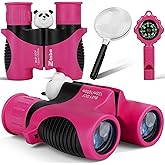 Binoculars for Kids, Toys for 3-12 Year Old Girls and Boys, Bird Watching Hiking 4 5 6 7 8 9 Year Old Girl Boy Christmas Birthday Gifts, Outdoor Toys for Kid Set with Magnifying Glass & Compass