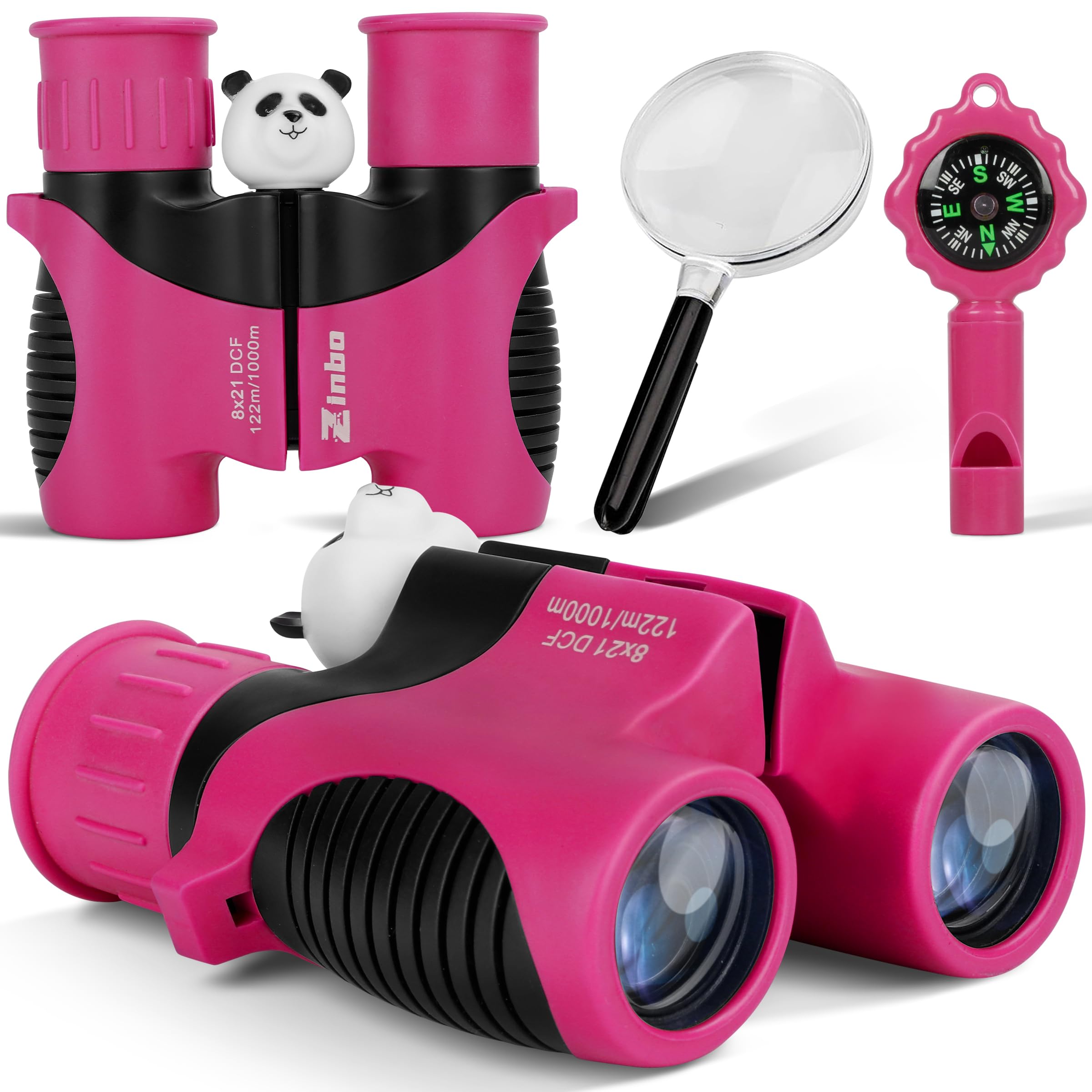 Binoculars for Kids, Toys for 3-12 Year Old Girls and Boys, Bird Watching Hiking 4 5 6 7 8 9 Year Old Girl Boy Christmas Birthday Gifts, Outdoor Toys for Kid Set with Magnifying Glass & Compass — image 1