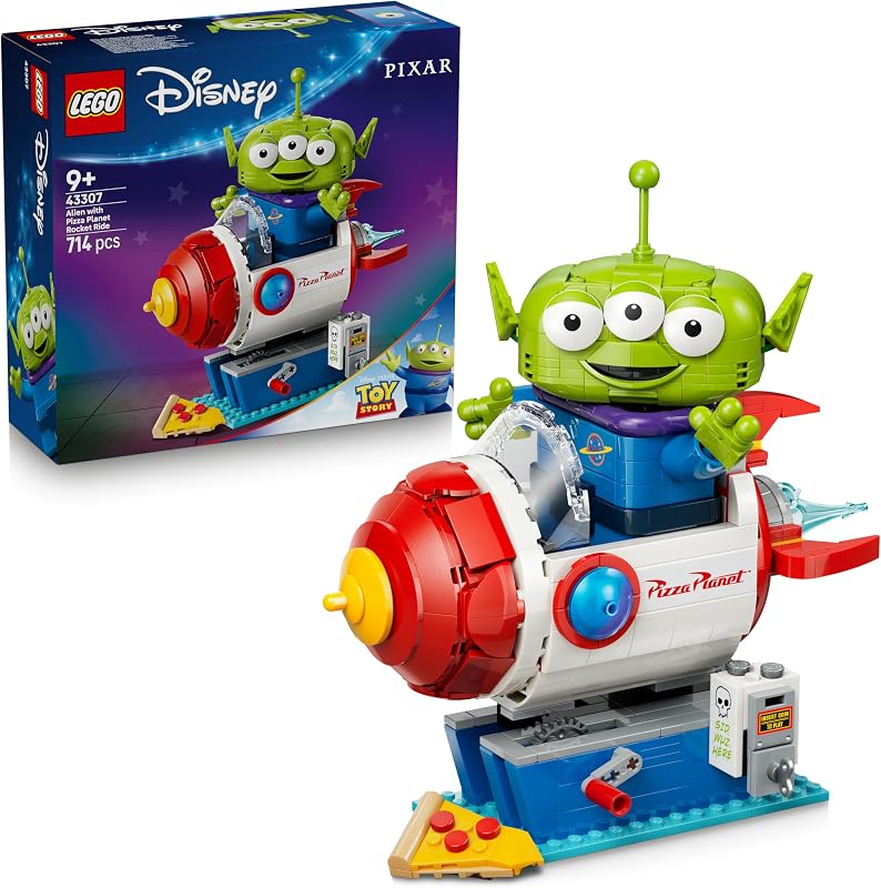 Disney and Pixar Toy Story Alien mit Pizza Planet Raketenfahrt - Raumschiff Spielzeug mit Alien Figur als DIY Deko - Geschenk für Jungen und Mädchen ab 9 Jahren sowie Toy Story Fans - 43307 — Foto 1 von 8