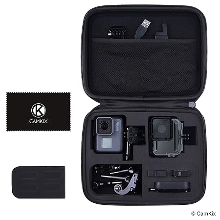 CamKix Tasche kompatibel mit GoPro Hero 7/6 / 5 - Perfekt für Transport und Aufbewahrung - Vielseitige Eva-Auskleidung mit pr