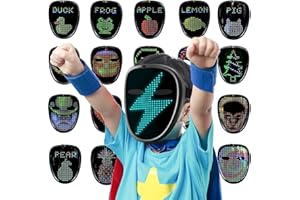 Ompusos LED Mask with Gesture Sensing - Light up mask for Kids/Men/Women LED Halloween Mask for Costume Cosplay Party