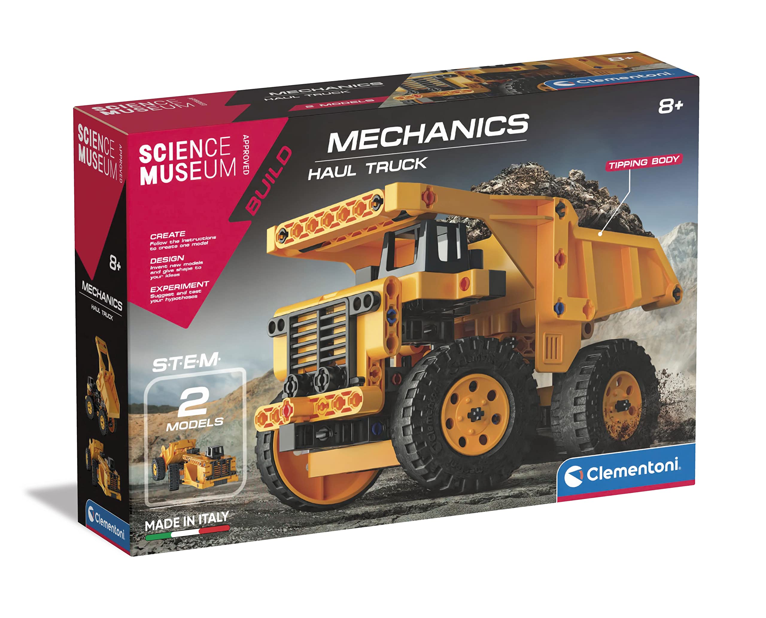 Clementoni - Mechanics Toy: Multi-Colour – STEM Building Set with 250+ Pieces, Develops Problem-Solving Skill (8+ Years)