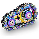 Metal Fidget Spinner Toys for Teens Boys Adults Bike Chain Roller Gadgets ADHD Figette Anxiety Stress Relief Items Quiet Figet Desk Offices EDC Men Easter Basket Stuffer