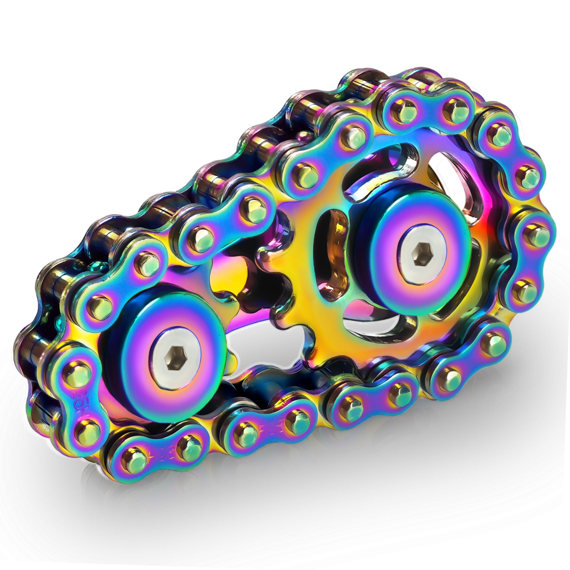Photo 1 of Metal Fidget Spinner Toys for Adults Figette Bike Chain Roller for Teens Cool Gadgets ADHD Anti Anxiety Stress Relief Items Figet Autism Desk Offices EDC Sensory Gift for Boy Men