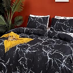 CLOTHKNOW Black White Queen Comforter Set 3Pcs