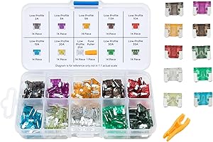 NEIKO 50506A Low Profile Mini Car Fuses Assortment Set, 140pc, Fast Acting, Auto Fuses Kit, Micro Sizes, 2A, 3A, 5A, 7.5A, 10