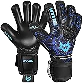 WVVOU Soccer Goalie Gloves for Adults and Youth, High Performance Goalkeeper Gloves with 5 Detachable Finger Saves, Soccer Gloves with 4mm Sticky Latex Palm