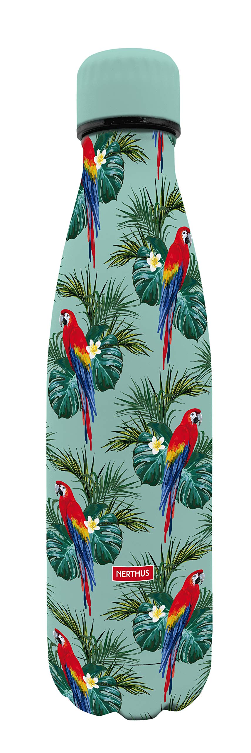 NERTHUS FIH 715 Double Wall Insulated Bottle for Cold and Hot Design Stainless Steel 500ml BPA Free, 18/8, Baby Pink, 500 ml