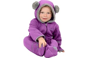 Snonook Fleece Baby Jacket - Winter Suit Bunting Bodysuit with Mittens & Footies, Soft Cozy Warm Jumpsuit for Infants