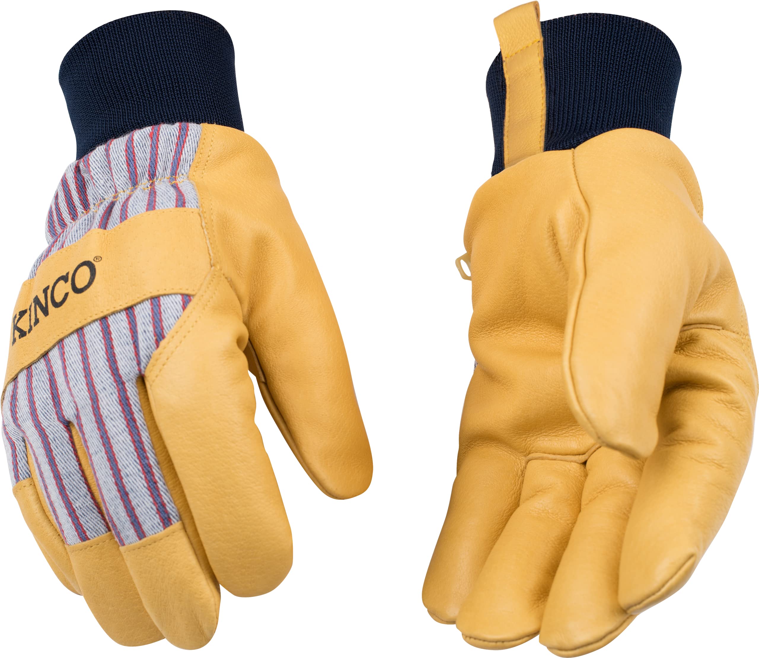 Kinco, 1927KW-L, Lined Premium Grain Pigskin Palm with Knit Wrist, Large