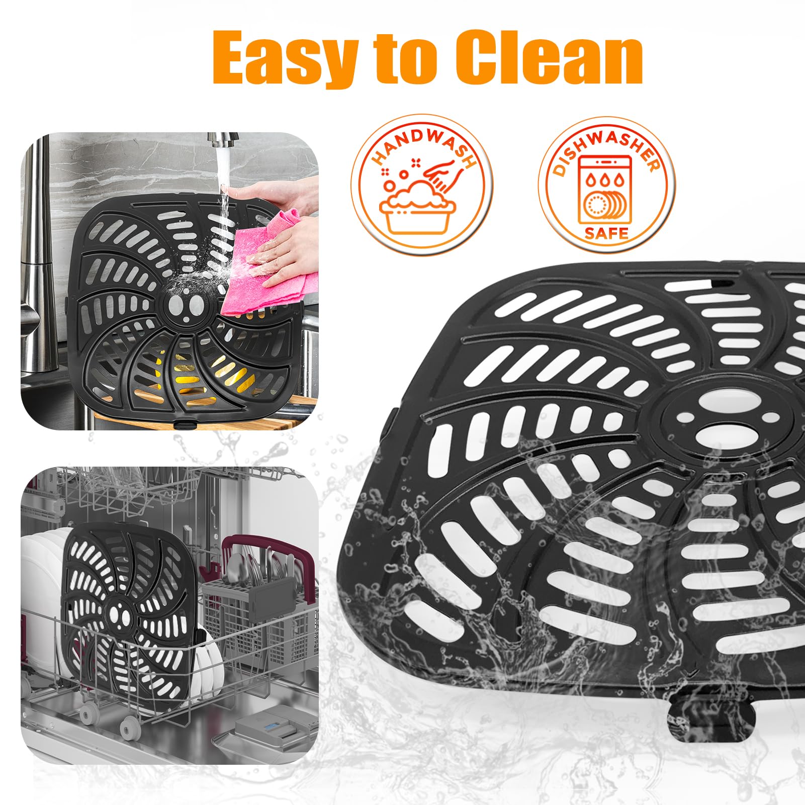 Air Fryer Grill Pan for Gourmia GAF838 GAF856 GAF826 AirFryer, Nonstick 9.8''*9.8'' Square AirFryer Replacement Parts Accessories Rack Tray Grill Plate Crisper Plate for Gourmia 8QT Air Fryer