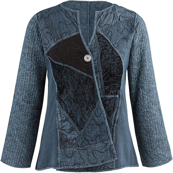 Parsley & Sage Women's Cheyenne Reversible Jacket Asymmetrical Front