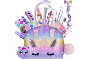 Beayuck Kids Makeup Kit for Girl - Girls Makeup Washable Real Makeup Kit for Girls 3-12 Years Old, Pink