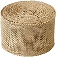 LaRibbons 3" Wide Burlap Fabric Craft Ribbon 10 Yards, 01 Tan