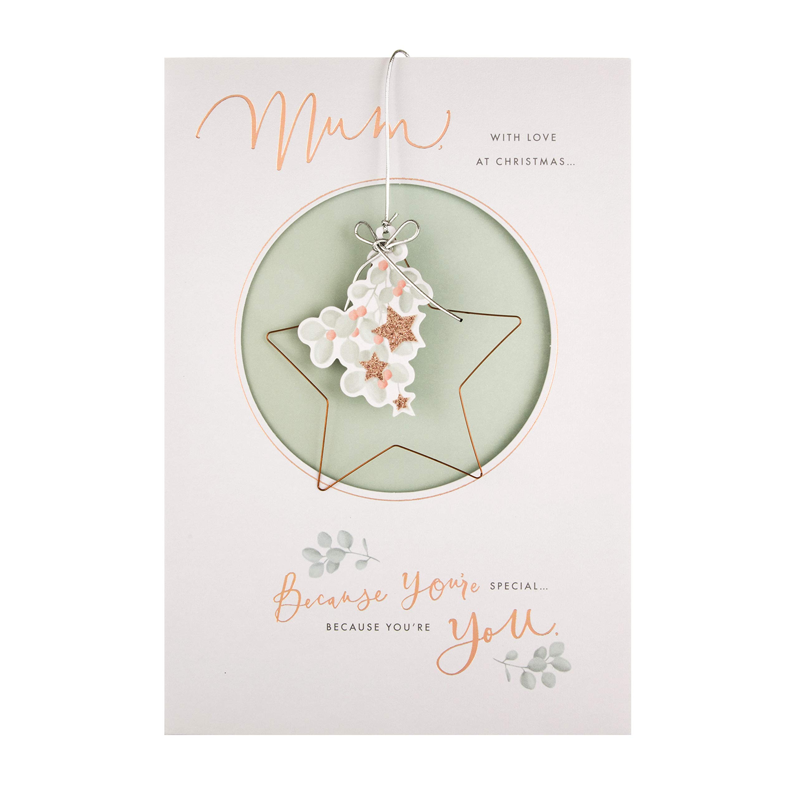 Christmas Card for Mum from Hallmark - Contemporary Die-Cut Design
