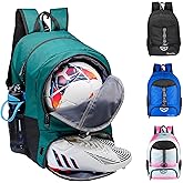 Moonlike Youth Soccer Bag, Soccer Backpack for Football Volleyball Basketball, Backpack with Ball Compartment and Ball Holder