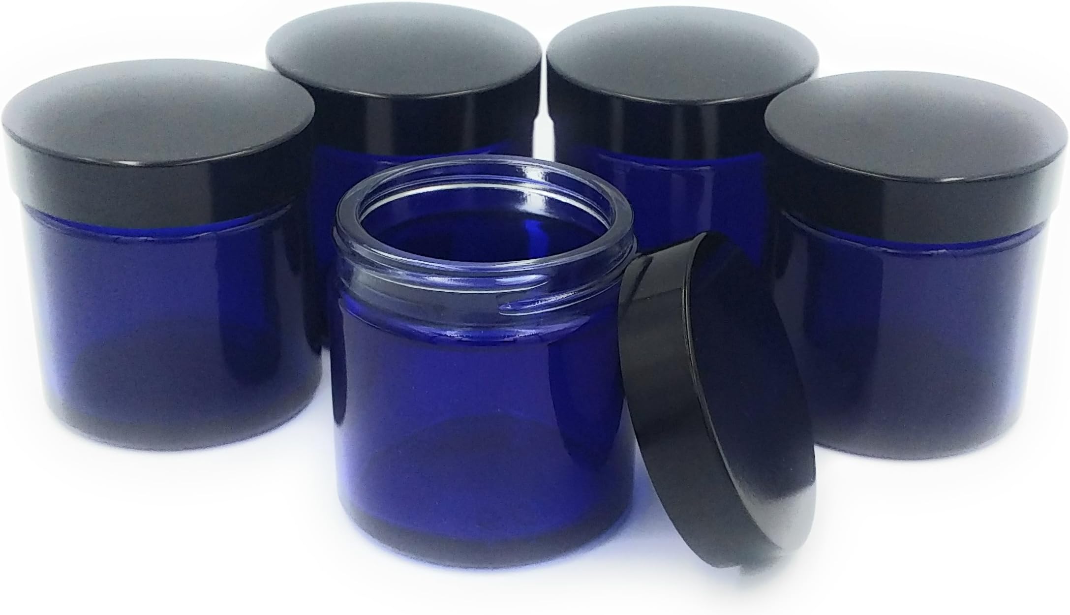 60ml Cobalt Blue Glass Jar with Lid/Insert - pack of 5 by Your Aromatherapy